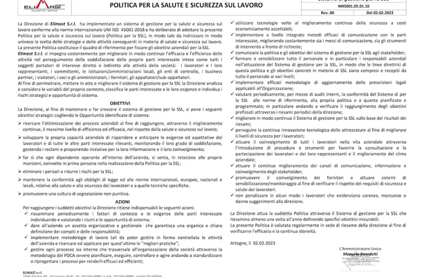 Politica Salute e Sicurezza